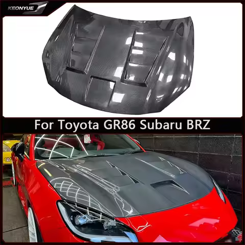For Toyota GR86 Subaru BRZ Carbon Fiber Hood Engine Cover Car Headliner Cutout Front Cover Upgrade C