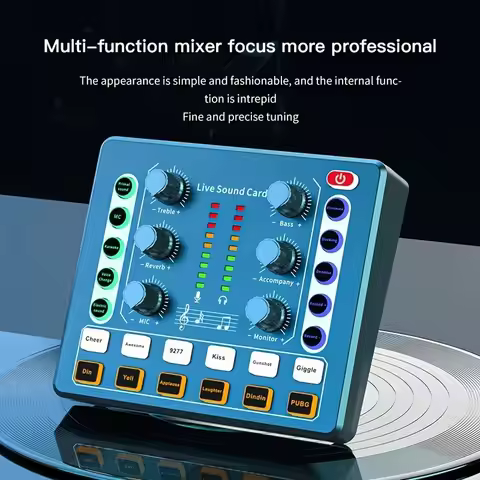 M8 Pro All-in-One Live Streaming Sound Card Kit, With 48V Microphone, For PC Phone Vocal Guitar Reco