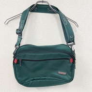 Samsonite 單肩包，綠松石藍和翠綠色，古著。