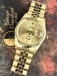 🌈🌈新返貨啦🌈🌈Vintage Rolex Date 15037💛14K黃金🏝️⚔️罕有椰樹雙刀香檳金中東面⚔️🏝️連原裝14K金五珠帶💛自動34mm❤️‍🔥收藏自用一流 淨錶👍🏻VU2836(廣華街