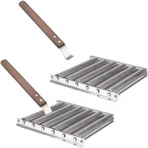 BBQ Grill Tray Hot Dog Roller Shelf Stainless Steel Sausage Roller Rack with Handle Barbecues Tools 