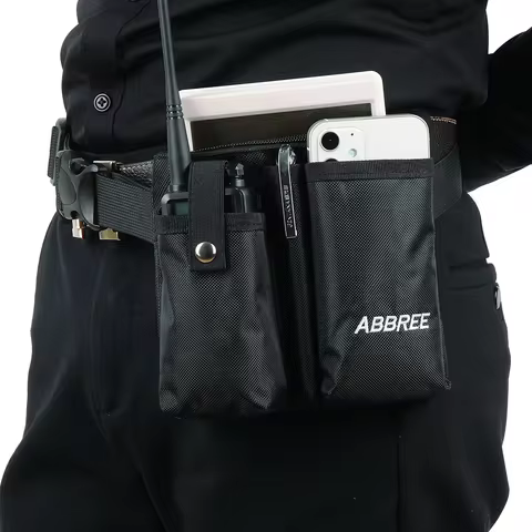 ABBREE Waist Bag For Restaurant Bars Hotels Cafes Waiter Money Pouch Apron Bag for Baofeng UV-5R 888