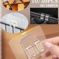 10/30/50pcs Plastic Transparent Hanging Hooks - Suitable For Outdoor String Lights Fixers, Bathroom 