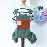 Pet Circle Dog Clothes Spring Summer New Product Boxer Corduroy Small Medium-Sized Dog Baby Green Co