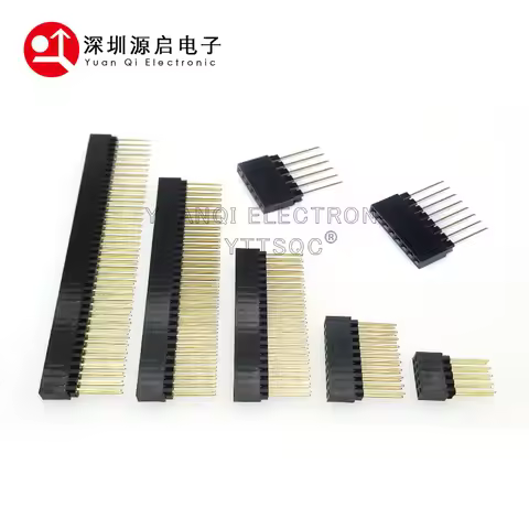 2.54mm Double Row Female Pin Header Long Pin 12.2mm 2*20p 6/8/10/32/40 Socket PCB PC104 23.2mm Conne