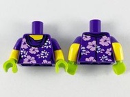 【樂高大補帖】LEGO 樂高 深紫色 薰衣草 花朵 短袖 人偶包 19代【973pb3658c01/71025】MT-1