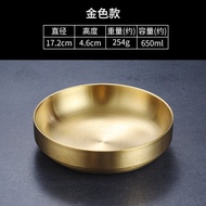 304 Stainless Steel Korean Style Bowl Snack Bowl Rice Bowl Double Layer Childrens Bowl Kimchi Bowl Cooking Bowl Gold Cold Noodle Bowl