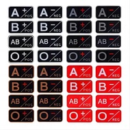 5*2.5CM 3D Blood Group Badge Patch A+ B+ AB+ O+ A- B- AB- O- PVC Rubber Emblems Military Tactical Ho