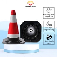 45cm rubber cone, rubber body with reflective attachment to increase recognition in low light enviro