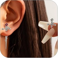 Gothic Sword Earrings Rose Dagger Earrings Snake Sword Earring Vintage Punk Dagger Earring Costumes