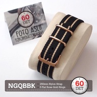 [Watch Accessories] Nato Strap Gold Nylon Fabric Watch Strap 18mm 20mm 22mm 24mm NGQBBK - 18mm