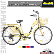 จักรยาน LA รุ่น CITY INTEGRATED CARRIER (วงล้ออัลลอยด์ 26 นิ้ว,มีบังกระโปรงหลัง,เกียร์ Shimano 6 สปี