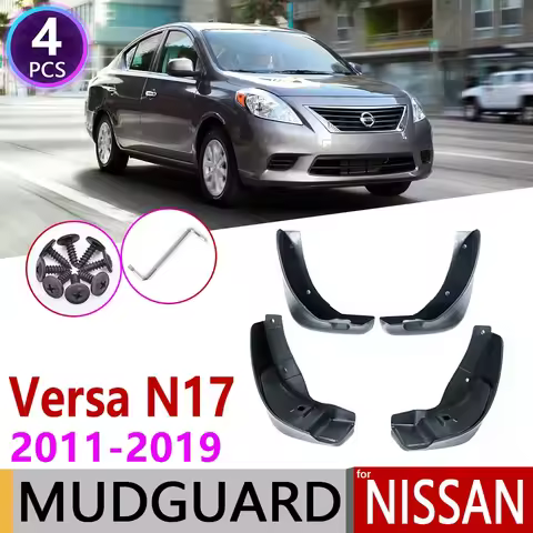 for Nissan Versa Sedan Latio Sunny Almera N17 2011~2019 Fender Mud Flaps Mudguard Accessories 2012 2