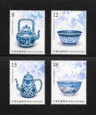 中華郵政套票 民國108年 特682 古物郵票 - 青花瓷郵票 ~ 套票 小型張 雙連張