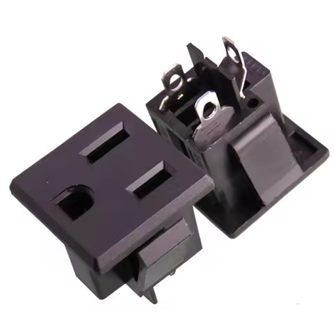 1PCS White Black Copper American Industrial 5-15R AC Power Outlet 3Pin US Electrical Receptacle 125V