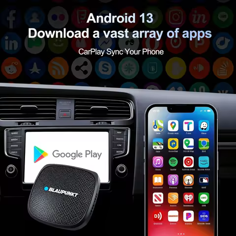 Android 13 Android Auto Wireless CarPlay AI TV Box QCM6115 8-Core Split Screen 64G 128G For Netflix 