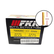 FKR 700x25c / 700x28c AV/FV 60mm long valve - Fixie Road Bike Bicycle Butyl Inner Tube VEROLI