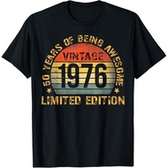 Men's cotton T-shirt Vintage 50 Birthday Decorations Men 50yr 1976 50th Birthday T-Shirt