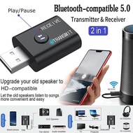Wireless Bluetooth 5.0 Audio Receiver And Transmitter 2 In 1 Aux Usb 3.5 Mm Adapter For Tv P9t0
