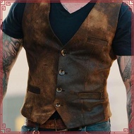 Autumn Men's V-neck Brushed Leopard Vest Rock Heavy Metal Wild Vest