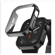 Apple Watch 8 7/6/SE/5 3/2/1 Case 45mm Cover Tempered Glass Protection Film Bumper Frame (Black)