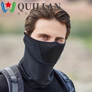 QUILLAN Summer Sunscreen Mask Cycling Face Cover Driving Face Mask Breathable Mesh Solid Color With Neck Flap Face Gini Mask Neckline Mask Men Fishing Face Mask