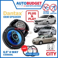 Plug &amp; Play Speaker Honda City Set TMO T9A GN DANTAX 6.5 inch 4-Way PNP Speaker Spacer Socket Suara Pintu Kereta