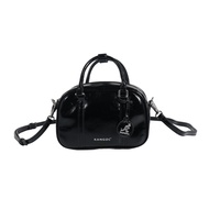 Kangol Shoulder Bag กระเป๋าหนังสะพายข้าง หนัง สกรีนโลโก้ kangol สีดำ  ม่วงอ่อน 65228703
