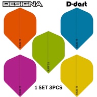 Designa Dart Flight -75 Micron Raw 75 Standard Plain Neon Dart Flights (SAYAP ARROW)