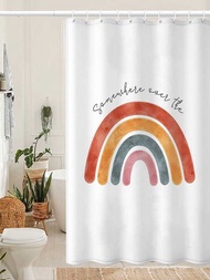 Bathroom Thickened Shower Curtain Cloth Mildew-Proof Waterproof Shower Curtain Set Perforation-Free 