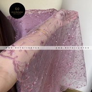 Kain Brukat Tile Akar Mutiara Lotus New Series Warna Ungu Lilac