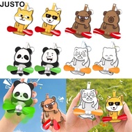 JUSTO Cartoon Keychain, Egg Fan Keychain Capybara Upgrade Egg Cat Keychain, Bag Accessories Double-l