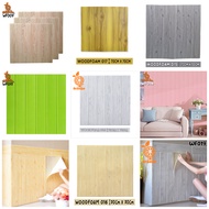 ORANGE Wallpaper 3D Wood Foam Ukuran 70x70cm - Stiker Dinding Foam Motif Wood Kayu 3D Timbul