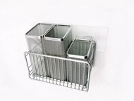 無痕貼片壁掛式筷子籃　萬用籃　牙刷架　廚房收納瀝水架　中中低