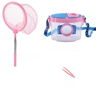 Kids Insect Catching and Observation Kit, Outdoor Bug Viewer Box Exploration Toy Set with Net, Tweez
