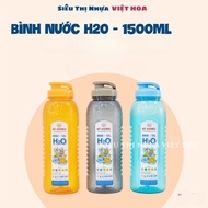 H2O Water Bottle 1500ml, Refrigerator Water Storage Bottle, Milk Tea Container 1500ml Capacity