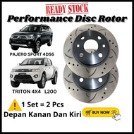 Mitsubishi Triton L200 4X4 Pajero Sport icon Front Performance Brake Disc Rotor Slotted & Drilled Sp