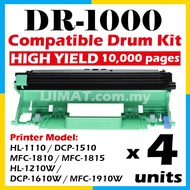 4x Compatible Drum Brother DR1000 DR-1000 For HL-1110 HL1110 HL 1110 DCP-1510 DCP1510 DCP 1510 MFC-1