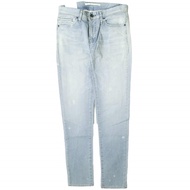 e JEANS 日本製造 海馬男孩錐形牛仔褲 岡山小島漂白彈性修身錐形牛仔褲 e-L805 24碼 天藍色拉鍊牛仔褲 原價¥26,400 [近全新] [二手] [e JEANS]