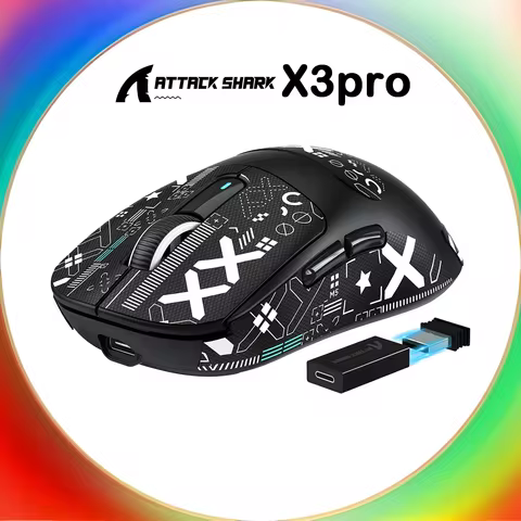 Attack Shark X3 Pro Gaming Mouse 59g Ultra-light Tri-Mode Wireless PixArt PAW3395 26K DPI 4K/8K Poll