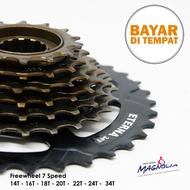 Sproket Sprocket 7 Speed Megarange Gear Tumpuk 14 - 34T Sepeda MTB Gunung RB