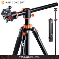 K&F Concept 94"/2.4m Overhead Camera Tripod Lightweight Travel Tripod 22lbs/10kg Load with Detachabl