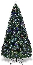 5Ft 6Ft Fiber Optic Christmas Tree Green Christmas Tree Top Star And Metal Stand Indoor Christmas Decoration (1.5M + 180 Tips) Fashionable