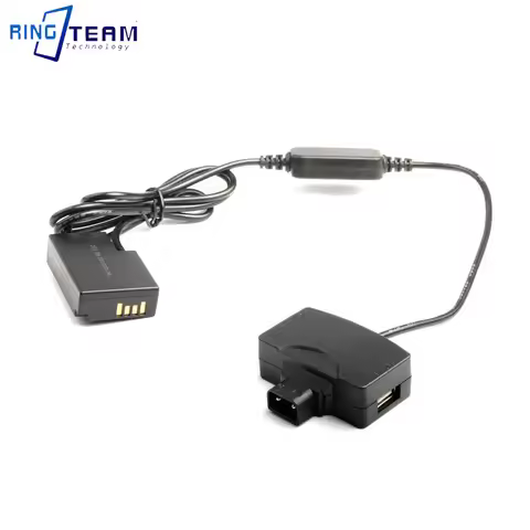 5V D-TAP to USB Adapter + LP-E17 DR-E18 DC Coupler (Dummy Battery) for Canon EOS RP 200D T6i/T6s 750