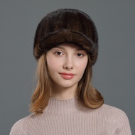 New Style Mink Fur Hat Autumn Winter Ladies Thickened Warm Mink Hat Knight Hat Winter Fur Peaked Cap