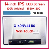 Skrin Lcd Komputer Riba Ips 14 Inci X140nv4j R0 Penggantian Panel Matriks Paparan 1920x1200 Edp 30 P