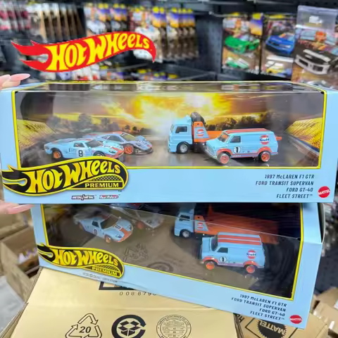 New Hot Wheels Le Mans Garage Gulf Oil Livery Series Gmh39 Mclaren F1 Ford Gt40 1:64 Vintage Racing 