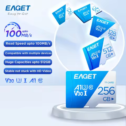 Eaget Memory SD Card 16GB 32GB 64GB 128GB SD Card SD/TF Flash Card U3 Class 10 256G Memory Card for 