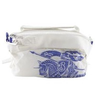 二手 Burberry ML Duffle XS 肩背包/三用斜背包 (8080796)，白色和藍色尼龍材質。可斜背、肩背或手提。附有拉鍊。男女通用。