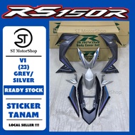 HONDA RS-150R RS150R V1 (23) GREY/SILVER COVER SET (STICKER TANAM) RAPIDO NEW ACCESSORY AKSESORI